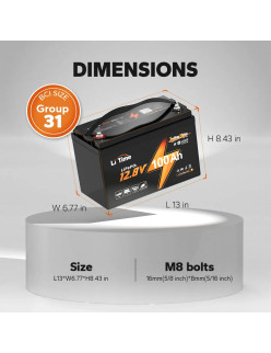 Akumulator LiTime 12V 100Ah Trolling Motor L12V100-100-TM-4-A100
