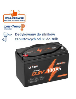 Akumulator LiTime 12V 100Ah Trolling Motor L12V100-100-TM-4-A100