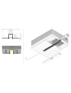 profil LED HIDE10 C4 1000 alu.sur.