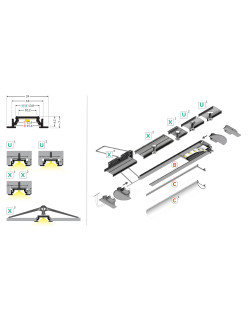 profil LED GROOVE10 BC/UX 2000 biały mal. /op