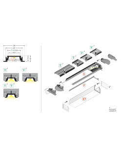 profil LED GROOVE14 EE7F/TY 1000 anod.