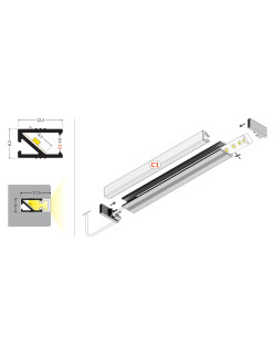 profil LED HI8 C1 4050 anod.