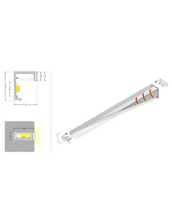 profil LED SLASH8 2000 mleczny