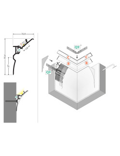 profil LED SMOOTH12 BC/Q9 4050 alu.sur.
