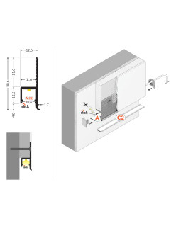profil LED OMNI10 AC2 2000 alu.sur.