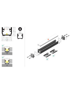 profil LED FLOOR12 K/U 1000 anod.
