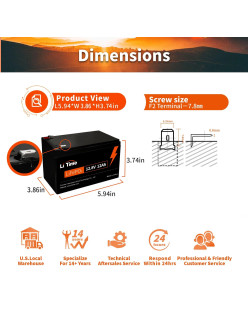 Akumulator LiTime 12V  12Ah 12V12-12-Basic-8-A12