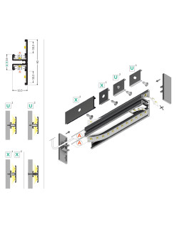 profil LED BACK10 A/UX 4050 czarny mal. /op
