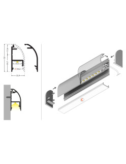 (EOL) profil LED WAY10 C 4050 anod.