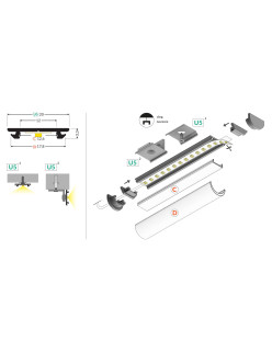 profil LED ARC12 CD/U5 2000 anod.