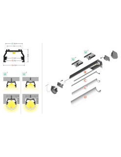 profil LED UNI12 BCD/U 3000 anod.