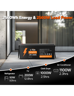 Akumulator LiTime 24V 100Ah Basic L24V100-100-BASIC-8-A160