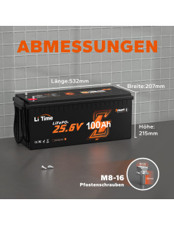 Akumulator LiTime 24V 100Ah Bluetooth L24V100-100-BASIC-BT-8-A160