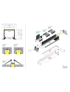 profil LED LINEA-IN20 EE7F/U7 2000 anod.