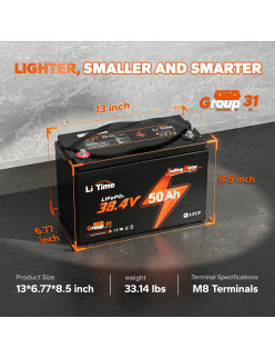 Akumulator LiTime 38.4V 50Ah Bluetooth type group31 L36V50-50-TM-BT-12-A100