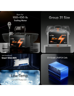 Akumulator LiTime 38.4V 50Ah Bluetooth type group31 L36V50-50-TM-BT-12-A100