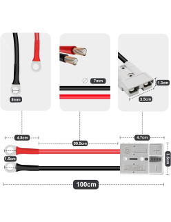 Przyłącze akumulatora 50 A, wtyczka z pierścieniem O, 600 V, 4 AWG, 1m
