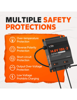 Ładowarka Litime 12V (14.6V) 10A Podwójna Wodoodporna 12V10A-BCHA-2BANK-WP-Y