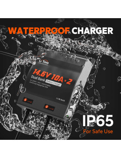 Ładowarka Litime 12V (14.6V) 10A Podwójna Wodoodporna 12V10A-BCHA-2BANK-WP-Y