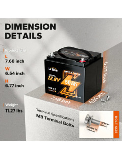 Akumulator LiTime 12V  50Ah Trolling Motor Bluetooth L12V50-50-TM-BT-4-A38