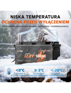 Akumulator LiTime 12V 100Ah H190 Bluetooth L12V100-100-H190-BT-4-AC150