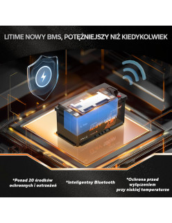 Akumulator LiTime 12V 100Ah H190 Bluetooth L12V100-100-H190-BT-4-AC150