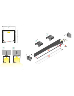 profil LED SMART10 AC2/Z 2000 biały mal. /op