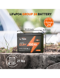 Akumulator LiTime 12V 100Ah Group24 L12V100-100-GROUP24-4-A70