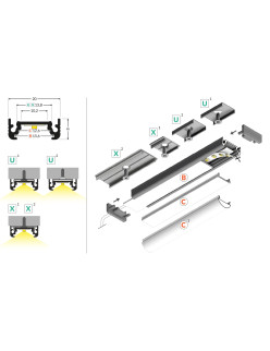 profil LED SURFACE10 BC/UX 4050 biały mal. /op